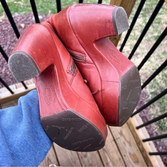 Kork-Ease Red Leather Platform Boots - Picture 4 of 9